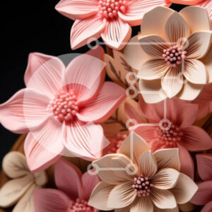 Intra Συλλεκτικό Ξύλινο Παζλ Plywood  4mm - Σύνθεση με ροζ και λευκά λουλούδια Σε Ξύλινο Κουτί - Διαστάσεις: 10x10 cm – 25 κομμάτια