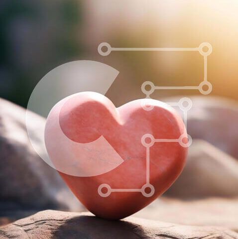 Intra Συλλεκτικό Ξύλινο Παζλ Plywood  4mm - Βράχος ανάμεσα σε βράχους σε σχήμα καρδιάς Σε Ξύλινο Κουτί - Διαστάσεις: 10x10 cm – 25 κομμάτια - Image 1