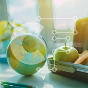 Intra Συλλεκτικό Ξύλινο Παζλ Plywood  4mm - Εκπαιδευτική εγκατάσταση με Lunchbox, Globe και σχολικά είδη Σε Ξύλινο Κουτί - Διαστάσεις Puzzle: 10x10 cm – 25 κομμάτια