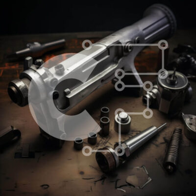 Intra Συλλεκτικό Ξύλινο Παζλ Plywood  4mm - Βιομηχανικό τραπέζι με πιστόλι και εργαλεία Σε Ξύλινο Κουτί - Διαστάσεις: 10x10 cm – 25 κομμάτια - Image 1