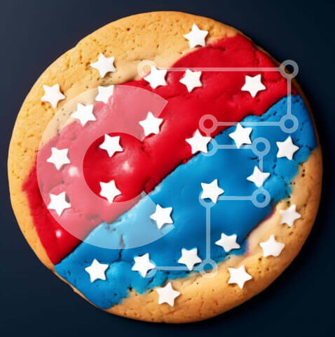 Intra Συλλεκτικό Ξύλινο Παζλ Plywood 4mm - Πατριωτικό μπισκότο αμερικανικής σημαίας για τον εορτασμό της 4ης Ιουλίου Σε Ξύλινο Κουτί - Διαστάσεις: 10x10 cm – 25 κομμάτια - Image 1