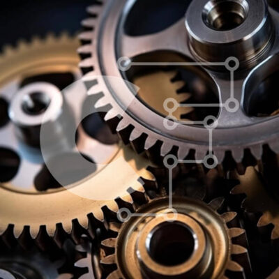 Intra Συλλεκτικό Ξύλινο Παζλ Plywood  4mm - Κοντινό πλάνο με μεταλλικά γρανάζια, βίδες και μπουλόνια Σε Ξύλινο Κουτί - Διαστάσεις Puzzle: 10x10 cm – 25 κομμάτια - Image 1