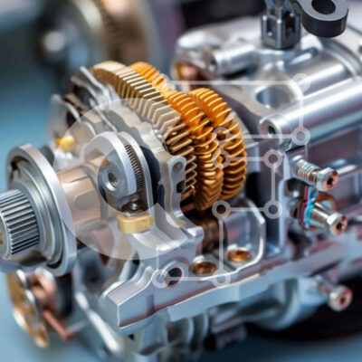 Intra Συλλεκτικό Ξύλινο Παζλ Plywood  4mm - Κοντινή προβολή κιβωτίου ταχυτήτων αυτοκινήτου Σε Ξύλινο Κουτί - Διαστάσεις: 10x10 cm – 25 κομμάτια - Image 1