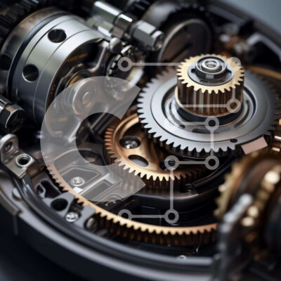 Intra Συλλεκτικό Ξύλινο Παζλ Plywood 4mm - Κοντινό πλάνο περίπλοκου μηχανικού ρολογιού Σε Ξύλινο Κουτί - Διαστάσεις: 10x10 cm – 25 κομμάτια - Image 1