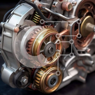 Intra Συλλεκτικό Ξύλινο Παζλ Plywood 4mm - Κοντινή όψη της μηχανής αυτοκινήτου Σε Ξύλινο Κουτί - Διαστάσεις Puzzle: 10x10 cm – 25 κομμάτια - Image 1