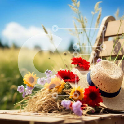 Intra Συλλεκτικό Ξύλινο Παζλ Plywood  4mm - Ήσυχη σκηνή της φύσης με λουλούδια Σε Ξύλινο Κουτί - Διαστάσεις: 10x10 cm – 25 κομμάτια - Image 1