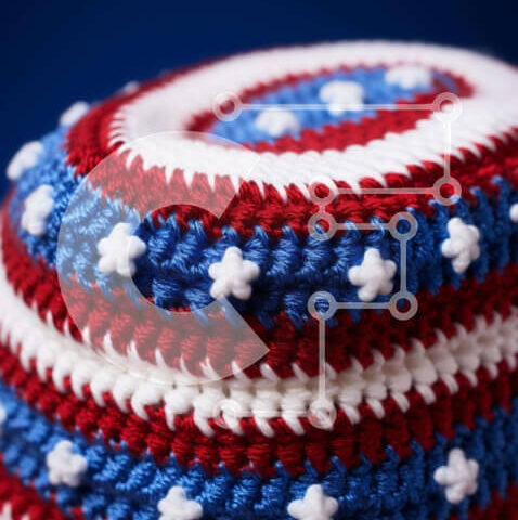 Intra Συλλεκτικό Ξύλινο Παζλ Plywood 4mm - Πατριωτικό καπέλο κροσέ Σε Ξύλινο Κουτί - Διαστάσεις Puzzle: 10x10 cm – 25 κομμάτια - Image 1