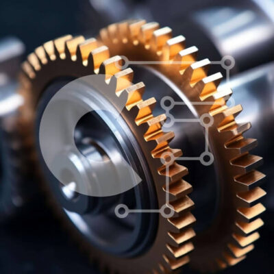 Intra Συλλεκτικό Ξύλινο Παζλ Plywood 4mm - Κοντινή όψη των γραναζιών και των μεταλλικών εξαρτημάτων Σε Ξύλινο Κουτί - Διαστάσεις Puzzle: 10x10 cm – 25 κομμάτια - Image 1