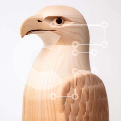 Intra Συλλεκτικό Ξύλινο Παζλ Plywood 4mm - Ξύλινο ειδώλιο αετού Σε Ξύλινο Κουτί - Διαστάσεις: 10x10 cm – 25 κομμάτια - Image 1