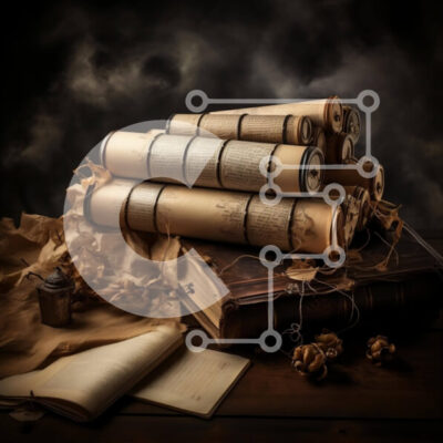 Intra Συλλεκτικό Ξύλινο Παζλ Plywood  4mm - Στοίβα από παλιά βιβλία με ανοιχτό βιβλίο και χαρτιά Σε Ξύλινο Κουτί - Διαστάσεις Puzzle: 10x10 cm – 25 κομμάτια - Image 1