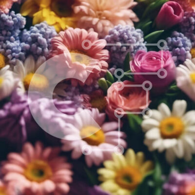 Intra Συλλεκτικό Ξύλινο Παζλ Plywood  4mm - Πολύχρωμο μπουκέτο λουλουδιών με μαργαρίτες, κρίνους και γαρύφαλλα Σε Ξύλινο Κουτί - Διαστάσεις: 10x10 cm – 25 κομμάτια - Image 1