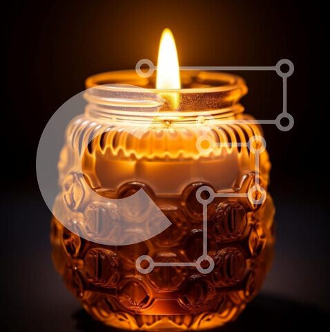 Intra Συλλεκτικό Ξύλινο Παζλ Plywood 4mm - Μονό κερί σε γυάλινο βάζο που εκπέμπει απαλή λάμψη Σε Ξύλινο Κουτί - Διαστάσεις Puzzle: 10x10 cm – 25 κομμάτια - Image 1