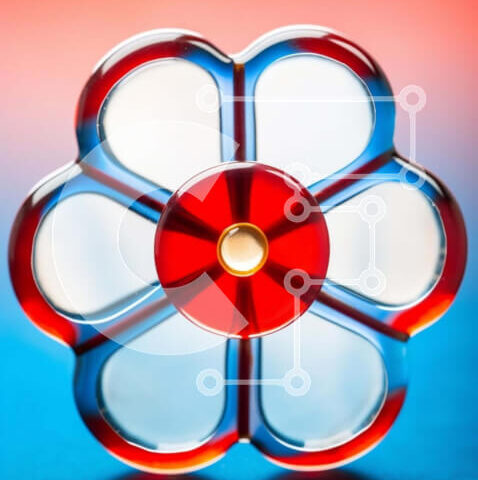 Intra Συλλεκτικό Ξύλινο Παζλ Plywood 4mm - Πολύχρωμο Fidget Spinner σε σχήμα λουλουδιού Σε Ξύλινο Κουτί - Διαστάσεις: 10x10 cm – 25 κομμάτια - Image 1