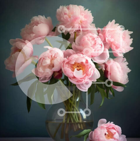 Intra Συλλεκτικό Ξύλινο Παζλ Plywood  4mm - Γυάλινο βάζο με ροζ παιώνιες Σε Ξύλινο Κουτί - Διαστάσεις Puzzle: 10x10 cm – 25 κομμάτια - Image 1