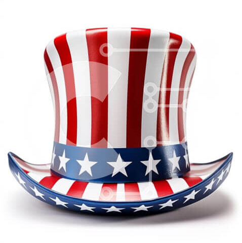 Intra Συλλεκτικό Ξύλινο Παζλ Plywood 4mm - Patriotic Top Hat με αστέρια και ρίγες Σε Ξύλινο Κουτί - Διαστάσεις Puzzle: 10x10 cm – 25 κομμάτια - Image 1