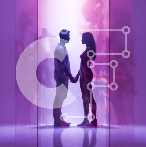 Intra Συλλεκτικό Ξύλινο Παζλ Plywood 4mm - Ρομαντικές σιλουέτες που κρατούν τα χέρια Σε Ξύλινο Κουτί - Διαστάσεις Puzzle: 10x10 cm – 25 κομμάτια - Image 1