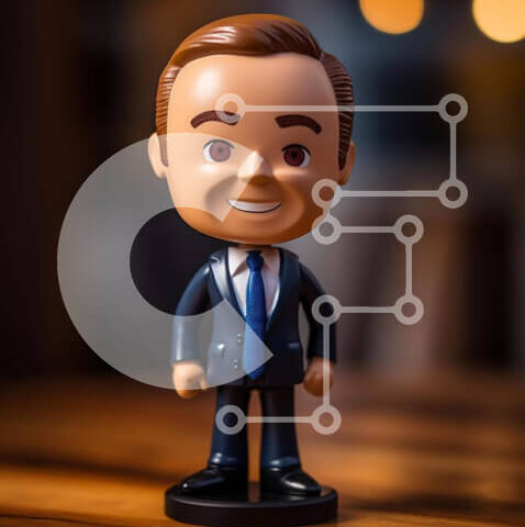 Intra Συλλεκτικό Ξύλινο Παζλ Plywood  4mm - Πόζα με ειδώλιο Bobblehead Σε Ξύλινο Κουτί - Διαστάσεις: 10x10 cm – 25 κομμάτια - Image 1