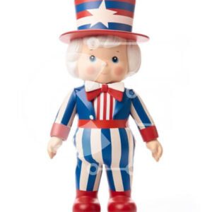 Intra Συλλεκτικό Ξύλινο Παζλ Plywood  4mm - Φιγούρα παιχνιδιού σε πατριωτικό κόκκινο, λευκό και μπλε ντύσιμο Σε Ξύλινο Κουτί - Διαστάσεις Puzzle: 10x10 cm – 25 κομμάτια