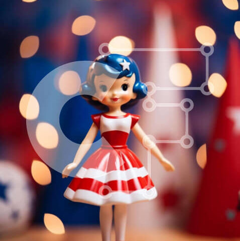 Intra Συλλεκτικό Ξύλινο Παζλ Plywood 4mm - Παιχνίδι κούκλα σε πολύχρωμες διακοσμήσεις Σε Ξύλινο Κουτί - Διαστάσεις: 10x10 cm – 25 κομμάτια - Image 1