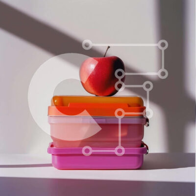 Intra Συλλεκτικό Ξύλινο Παζλ Plywood  4mm - Πολύχρωμα δοχεία στοίβα με Apple Σε Ξύλινο Κουτί - Διαστάσεις: 10x10 cm – 25 κομμάτια - Image 1