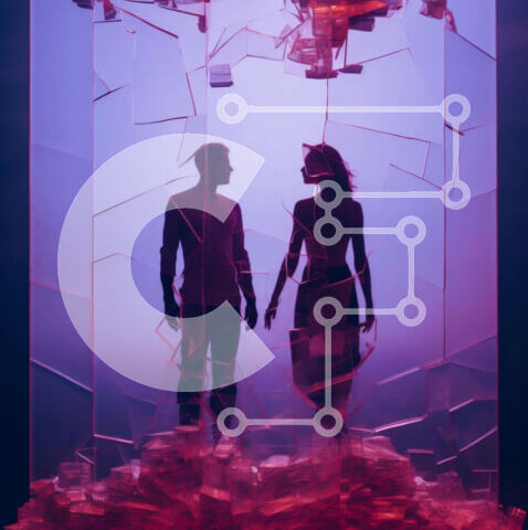 Intra Συλλεκτικό Ξύλινο Παζλ Plywood  4mm - Σιλουέτα ενός ζευγαριού σε ένα γυάλινο κουτί Σε Ξύλινο Κουτί - Διαστάσεις Puzzle: 10x10 cm – 25 κομμάτια - Image 1