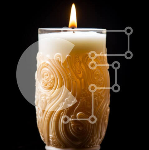 Intra Συλλεκτικό Ξύλινο Παζλ Plywood  4mm - Γυάλινο κερί με περίπλοκο σχέδιο Σε Ξύλινο Κουτί - Διαστάσεις: 10x10 cm – 25 κομμάτια - Image 1