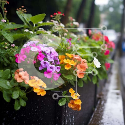 Intra Συλλεκτικό Ξύλινο Παζλ Plywood  4mm - Πολύχρωμα λουλούδια σε γλάστρες Σε Ξύλινο Κουτί - Διαστάσεις: 10x10 cm – 25 κομμάτια - Image 1