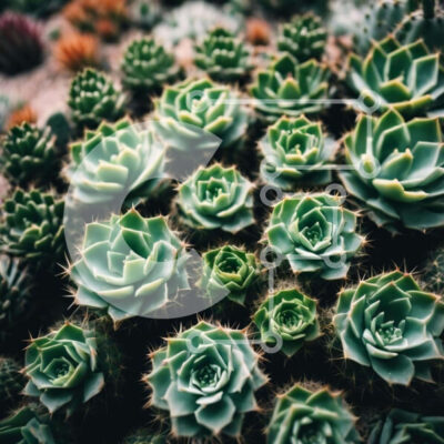 Intra Συλλεκτικό Ξύλινο Παζλ Plywood 4mm - Πράσινα παχύφυτα στην έρημο Σε Ξύλινο Κουτί - Διαστάσεις: 10x10 cm – 25 κομμάτια - Image 1