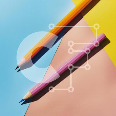 Intra Συλλεκτικό Ξύλινο Παζλ Plywood  4mm - Πολύχρωμα μολύβια σε πολύχρωμο φόντο Σε Ξύλινο Κουτί - Διαστάσεις: 10x10 cm – 25 κομμάτια - Image 1