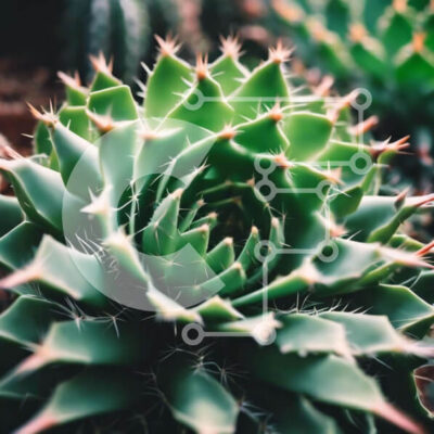 Intra Συλλεκτικό Ξύλινο Παζλ Plywood 4mm - Πράσινο φυτό κάκτου με αιχμηρά αγκάθια Σε Ξύλινο Κουτί - Διαστάσεις: 10x10 cm – 25 κομμάτια - Image 1