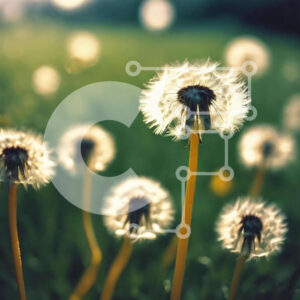 Intra Συλλεκτικό Ξύλινο Παζλ Plywood  4mm - Λουλούδια πικραλίδας σε ένα χορταριασμένο χωράφι Σε Ξύλινο Κουτί - Διαστάσεις: 10x10 cm – 25 κομμάτια