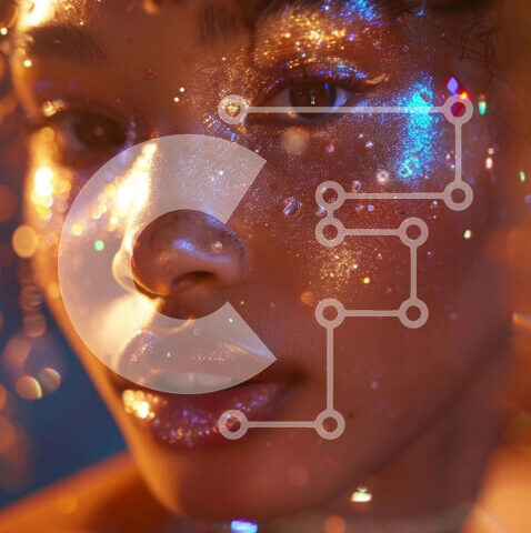 Intra Συλλεκτικό Ξύλινο Παζλ Plywood  4mm - Γυναίκα με αστραφτερό μακιγιάζ και αστραφτερά μάτια Σε Ξύλινο Κουτί - Διαστάσεις Puzzle: 10x10 cm – 25 κομμάτια - Image 1