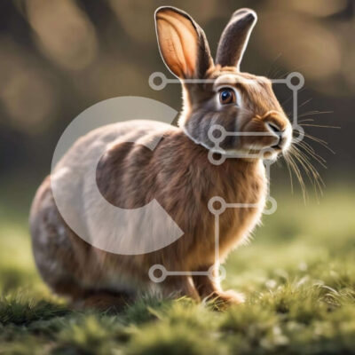 Intra Συλλεκτικό Ξύλινο Παζλ Plywood  4mm - Κοντινό πλάνο ενός κουνελιού στη φύση Σε Ξύλινο Κουτί - Διαστάσεις: 10x10 cm – 25 κομμάτια - Image 1