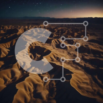 Intra Συλλεκτικό Ξύλινο Παζλ Plywood  4mm - Εναέρια άποψη του τοπίου της ερήμου τη νύχτα Σε Ξύλινο Κουτί - Διαστάσεις: 10x10 cm – 25 κομμάτια - Image 1