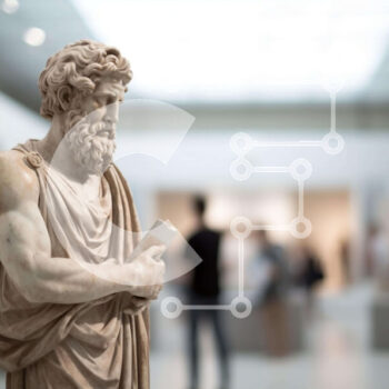 Intra Συλλεκτικό Ξύλινο Παζλ Plywood  4mm - Άγαλμα Αρχαίου Έλληνα φιλοσόφου στην Πινακοθήκη Σε Ξύλινο Κουτί - Διαστάσεις Puzzle: 10x10 cm – 25 κομμάτια - Image 1