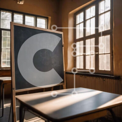 Intra Συλλεκτικό Ξύλινο Παζλ Plywood 4mm - Άδεια τάξη με πίνακα και τραπέζια Σε Ξύλινο Κουτί - Διαστάσεις Puzzle: 10x10 cm – 25 κομμάτια - Image 1