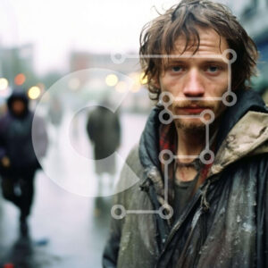 Intra Συλλεκτικό Ξύλινο Παζλ Plywood  4mm - Άνδρας στην αστική οδό με πεζούς Σε Ξύλινο Κουτί - Διαστάσεις Puzzle: 10x10 cm – 25 κομμάτια