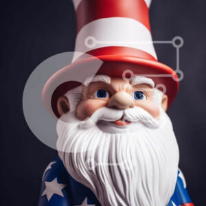 Intra Συλλεκτικό Ξύλινο Παζλ Plywood  4mm - Άγαλμα Άγιου Βασίλη με καπέλο αμερικανικής σημαίας Σε Ξύλινο Κουτί - Διαστάσεις: 10x10 cm – 25 κομμάτια