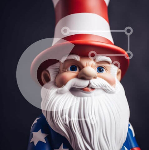 Intra Συλλεκτικό Ξύλινο Παζλ Plywood  4mm - Άγαλμα Άγιου Βασίλη με καπέλο αμερικανικής σημαίας Σε Ξύλινο Κουτί - Διαστάσεις: 10x10 cm – 25 κομμάτια - Image 1