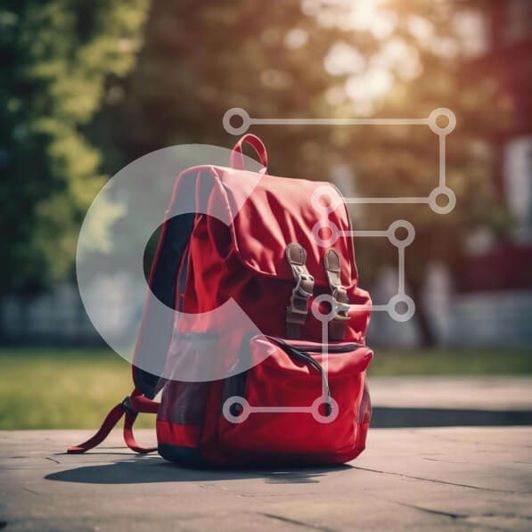 Intra Συλλεκτικό Ξύλινο Παζλ Plywood  4mm - Κόκκινο σακίδιο στη φύση Σε Ξύλινο Κουτί - Διαστάσεις: 10x10 cm – 25 κομμάτια