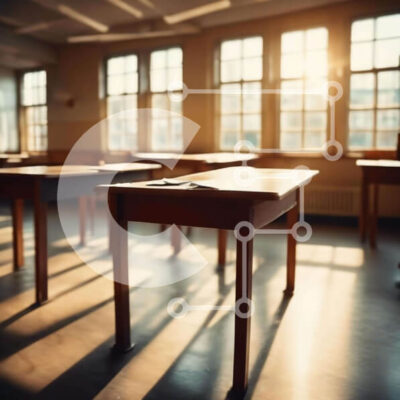 Intra Συλλεκτικό Ξύλινο Παζλ Plywood 4mm - Άδεια τάξη με θρανία και καρέκλες Σε Ξύλινο Κουτί - Διαστάσεις Puzzle: 10x10 cm – 25 κομμάτια - Image 1