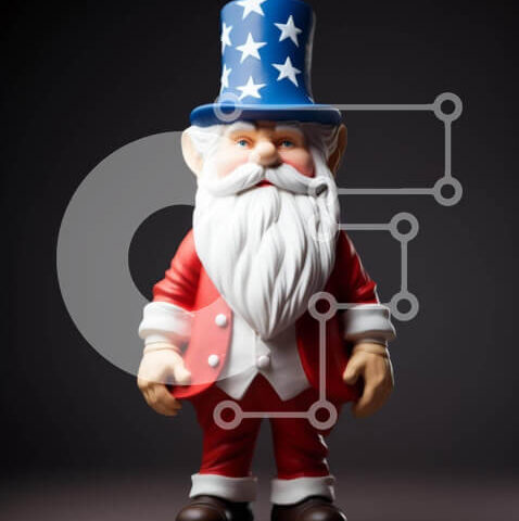 Intra Συλλεκτικό Ξύλινο Παζλ Plywood 4mm - Φιγούρα παιχνιδιών American Patriot σε κόκκινο, λευκό και μπλε ντύσιμο Σε Ξύλινο Κουτί - Διαστάσεις: 10x10 cm – 25 κομμάτια - Image 1