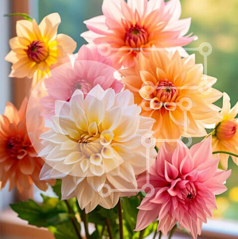 Intra Συλλεκτικό Ξύλινο Παζλ Plywood  4mm - Πολύχρωμα λουλούδια σε ένα βάζο Σε Ξύλινο Κουτί - Διαστάσεις: 10x10 cm – 25 κομμάτια - Image 1