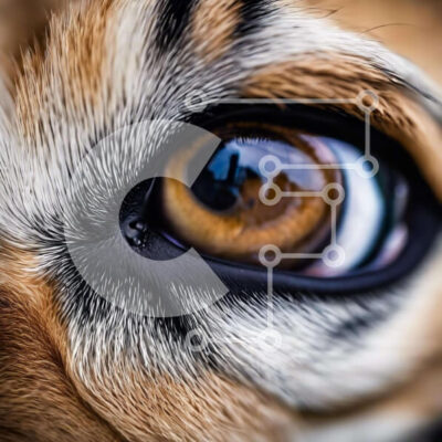 Intra Συλλεκτικό Ξύλινο Παζλ Plywood  4mm - Κοντινό πλάνο Tiger Eye που κοιτάζει την κάμερα Σε Ξύλινο Κουτί - Διαστάσεις: 10x10 cm – 25 κομμάτια - Image 1