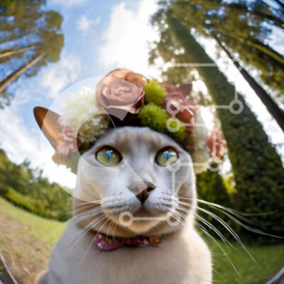 Intra Συλλεκτικό Ξύλινο Παζλ Plywood 4mm - Λευκή γάτα με διακοσμητικό στέμμα και φωτεινά μάτια Σε Ξύλινο Κουτί - Διαστάσεις: 10x10 cm – 25 κομμάτια - Image 1