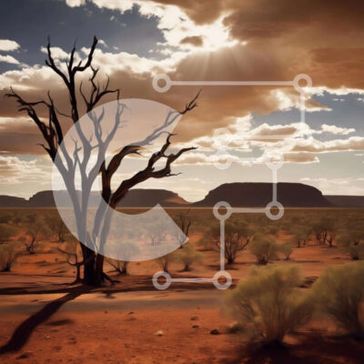 Intra Συλλεκτικό Ξύλινο Παζλ Plywood 4mm - Μοναχικό δέντρο στην έρημο Σε Ξύλινο Κουτί - Διαστάσεις: 10x10 cm – 25 κομμάτια - Image 1