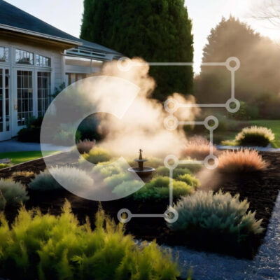 Intra Συλλεκτικό Ξύλινο Παζλ Plywood  4mm - Κήπος με σιντριβάνι και σπίτι Σε Ξύλινο Κουτί - Διαστάσεις: 10x10 cm – 25 κομμάτια - Image 1