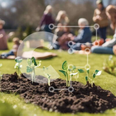 Intra Συλλεκτικό Ξύλινο Παζλ Plywood  4mm - Σπορόφυτα που αναπτύσσονται στον κοινοτικό κήπο Σε Ξύλινο Κουτί - Διαστάσεις Puzzle: 10x10 cm – 25 κομμάτια - Image 1