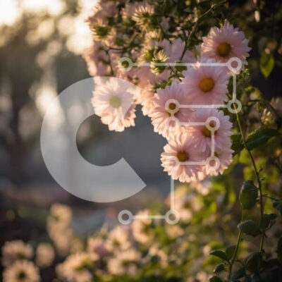 Intra Συλλεκτικό Ξύλινο Παζλ Plywood  4mm - Ροζ λουλούδια που ανθίζουν σε ένα δάσος Σε Ξύλινο Κουτί - Διαστάσεις: 10x10 cm – 25 κομμάτια - Image 1