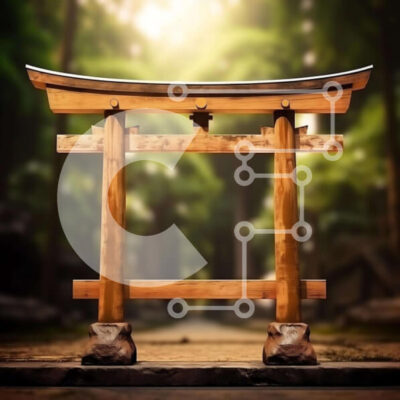 Intra Συλλεκτικό Ξύλινο Παζλ Plywood  4mm - Ιαπωνική πύλη Torii σε ένα πράσινο δάσος Σε Ξύλινο Κουτί - Διαστάσεις Puzzle: 10x10 cm – 25 κομμάτια - Image 1